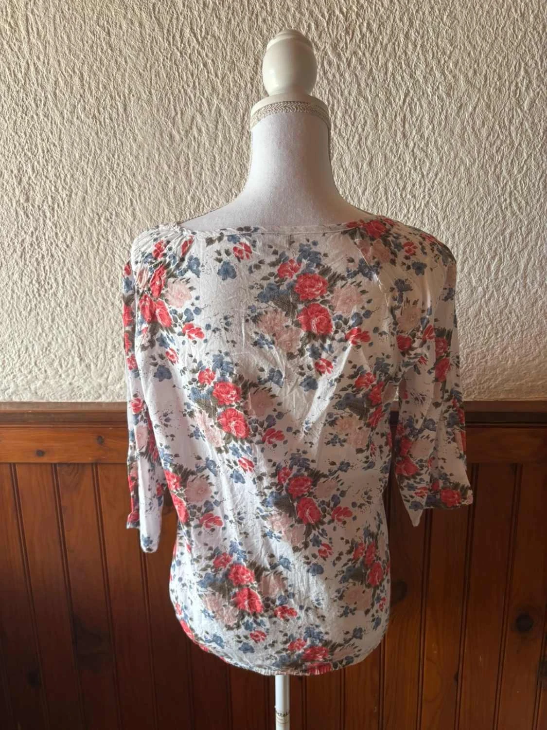 Blusa floral bohemia B.N.K – Detalle de lazo para atar – Talla S / 36 – photo 3